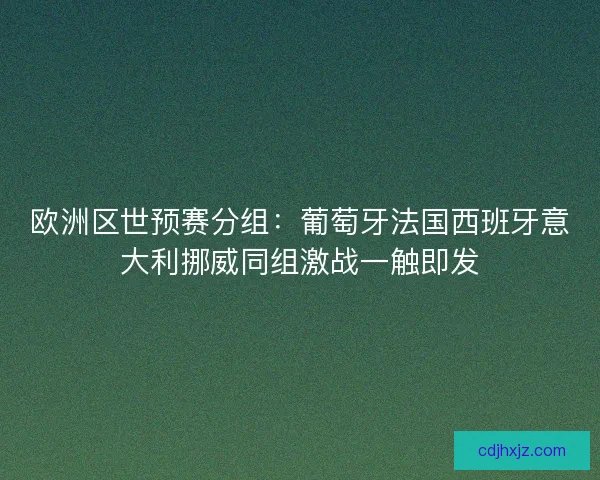 欧洲区世预赛分组：葡萄牙法国西班牙意大利挪威同组激战一触即发