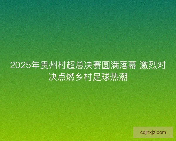 2025年贵州村超总决赛圆满落幕 激烈对决点燃乡村足球热潮 2025年贵州村超总决赛圆满落幕 激烈对决点燃乡村足球热潮