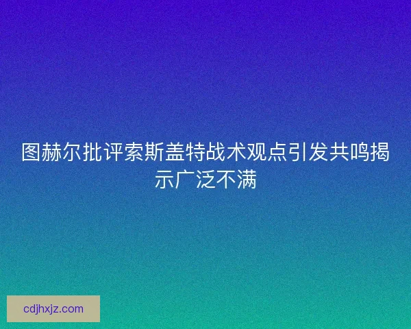 图赫尔批评索斯盖特战术观点引发共鸣揭示广泛不满 图赫尔批评索斯盖特战术观点引发共鸣揭示广泛不满